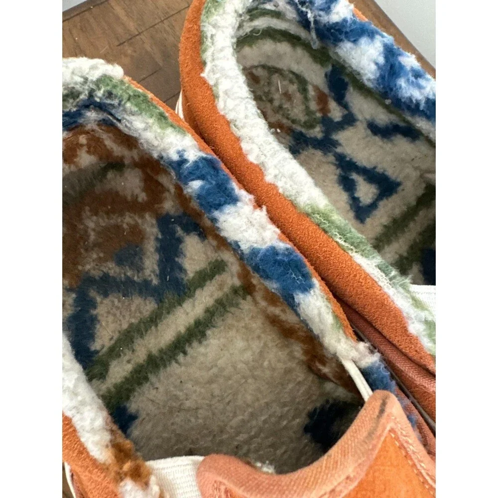 Vans Classic Slip-On Sherpa Lined Suede Rust Orange Men's 6.5 Women's 8 EU 38.5